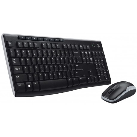 KIT TECLADO Y MOUSE LOGITECH MK270 INALAMBRICO OPTICO NEGRO USB (920-004432)