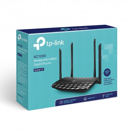 ROUTER INALAMBRICO TP-LINK ARCHER C6 DOBLE BANDA GIGABIT WI-FI AC1200 (ARCHER C6)