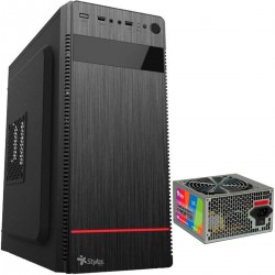 GABINETE STYLOS ATX 2 X 3,25 HDD,1 X 2.5 SSD, 500W (STPGAC4B)