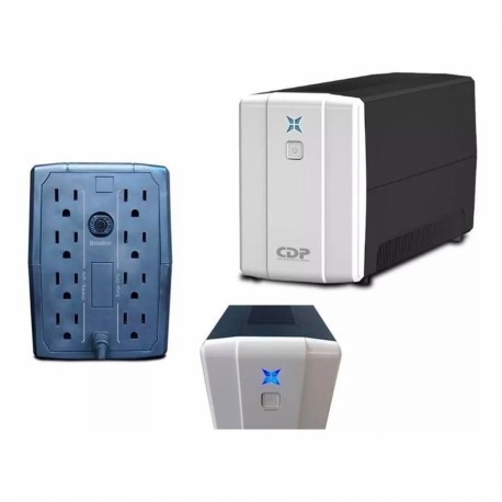 NO BREAK CDP 750VA/375W 8 CONTACTOS, INDICADORES LED, BRAKER, 4RESPALDO DE BATERIA Y 4 SUP DE PICOS (R-UPR758)