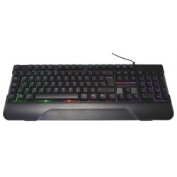 TECLADO GAMER ALAMBRICO BALAM RUSH ILUMINACION LED REPOSA MUNECAS (BR-931359)