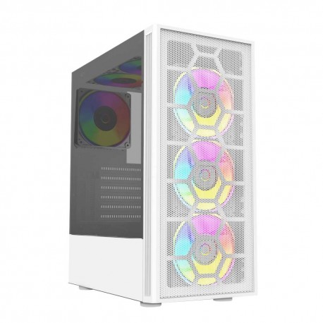 GABINETE BALAM RUSH DRAGONFLY II MESH GM740 CON VENTANA MINI-TOWER ATX USB 3.0 SIN FUENTE 4 VENT RGB BLANCO (BR-935999)