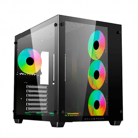 GABINETE BALAM RUSH GAMER TANK PRO GM930 4FAN VENTANA RGB SIN FUENTE NEGRO (BR-935944)