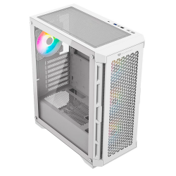 GABINETE BALAM RUSH CARBONO TWIN MATE 5000 VENTANA RGB MIDI TOWER ATX/MICRO-ATX/MINI-ITX SIN FUENTE 4 VENTILADORES RGB BLANCO (