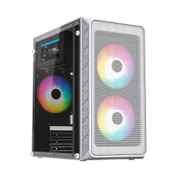 GABINETE ACTECK DOOM PRO MESH GI730M MINI-TOWER MICRO-ATX/MINI-ITX USB 2.0/3.0 FUENTE DE 600W 3 VENTILADORES INSTALADOS BLANCO