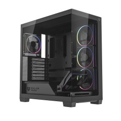 GABINETE BALAM RUSH TANK POLAR 7900 MIDI-TOWER ATX/MICRO-ATX/MINI-ITX USB 2.0/3.0 SIN FUENTE 5 VENTILADORES INSTALADOS NEGRO (B