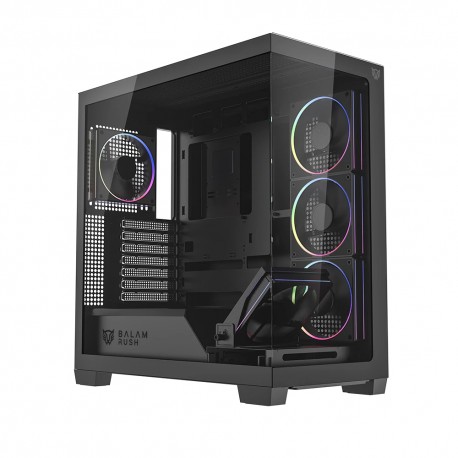 GABINETE BALAM RUSH TANK POLAR 7900 MIDI-TOWER ATX/MICRO-ATX/MINI-ITX USB 2.0/3.0 SIN FUENTE 5 VENTILADORES INSTALADOS NEGRO (B
