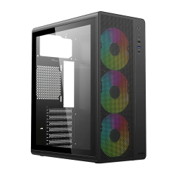 GABINETE GAMER ACTECK ESSEN PRO X GM767 MEDIA TORRE ATX/MICRO ATX/ITX 3 VENTILADORES PANEL LATERAL SIN FUENTE (AC-941709)
