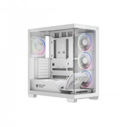 GABINETE BALAM RUSH TANK POLAR 7900 MIDI-TOWER ATX/MICRO-ATX/MINI-ITX USB 2.0/3.0 SIN FUENTE 5 VENTILADORES INSTALADOS BLANCO (