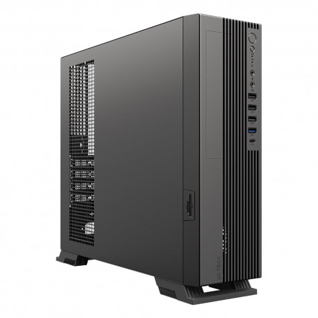 GABINETE ACTECK ONEX GS455 SLIM MINI-TOWER MICRO-ATX/MINI-ITX USB 2.0/3.0 FUENTE DE 500W 1 VENTILADOR INSTALADO NEGRO (AC-94307