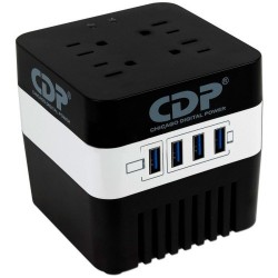 REGULADOR MARCA CDPMOD RU-AVR604600VA 4 CONTACTOS, 4 USB DE RECARGA (RU-AVR604600VA)VOLTAJE NOMINAL DE ENTRADA: 92-144VCA FRE