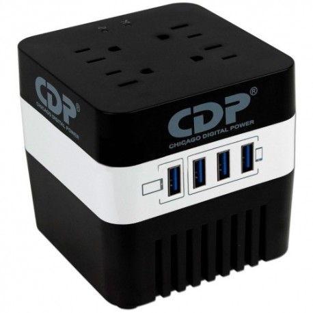 REGULADOR MARCA CDPMOD RU-AVR604600VA 4 CONTACTOS, 4 USB DE RECARGA (RU-AVR604600VA)VOLTAJE NOMINAL DE ENTRADA: 92-144VCA FRE