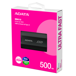 UNIDAD DE ESTADO SOLIDO SSD EXTERNO ADATA 500GB SD810 USB 3.2 NEGRO (SD810-500G-CBK)