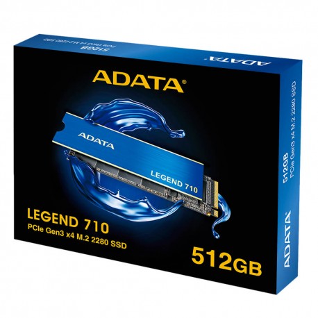 UNIDAD DE ESTADO SOLIDO SSD ADATA LEGEND 710 NVME 512GB M.2 1.000MB/S ESCRITURA 2400 MB/S LECTURA, PCI EXPRESS 3.0 (ALEG-710-51