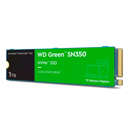 UNIDAD DE ESTADO SOLIDO SSD WD GREEN SN350 NVME M.2 1TB 1850 MB/S ESCRITURA 2400 MB/S LECTURA PCI EXPRESS 3.0 (WDS100T2G0C)