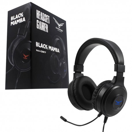 AUDIFONOS DIADEMA NACEB GAMER BLACK MAMBA ALAMBRICO 2 METROS 3.5MM NEGRO (NA-0317)