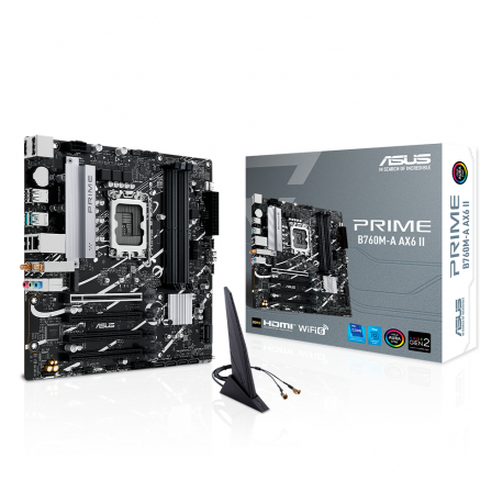 TARJETA MADRE ASUS PRIME B760M-A AX6 II MICRO-ATX LGA 1700 INTEL B760 192GB DDR5 HDMI/DP (PRIME B760M-A AX6 II)