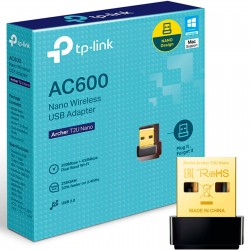 ADAPTADOR TP-LINK ARCHER T2U NANO USB DOBLE BANDA INALAMBRICO AC600 (ARCHER T2U NANO)