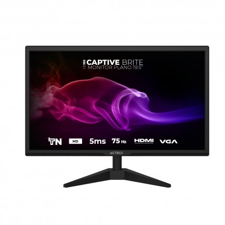 MONITOR ACTECK CAPTIVE BRITE CB195 19.5 PULGADAS 60HZ HDMI VGA 5MS HD TN LED (AC-939409)