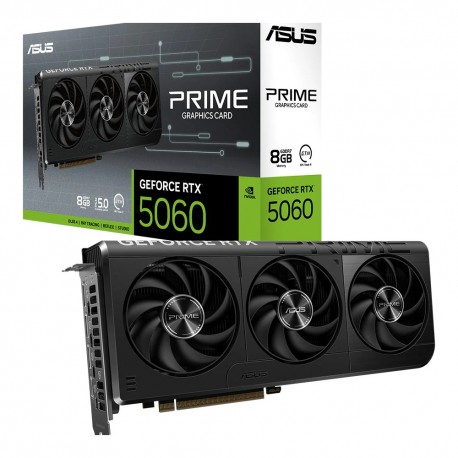 TARJETA DE VIDEO ASUS PRIME NVIDIA GEFORCE RTX 5060 8GB GDDR7 OC 3 VENTILADORES EDITION PCI EXPRESS 5.0 (90YV0N11-MVAA00)