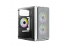 GABINETE ACTECK DOOM GI630 MICRO TORRE FUENTE 500W PANEL IZQ ACRILICO FRENTE MALLA 3 VENTILADORES RGB BLANCO (AC-935746)